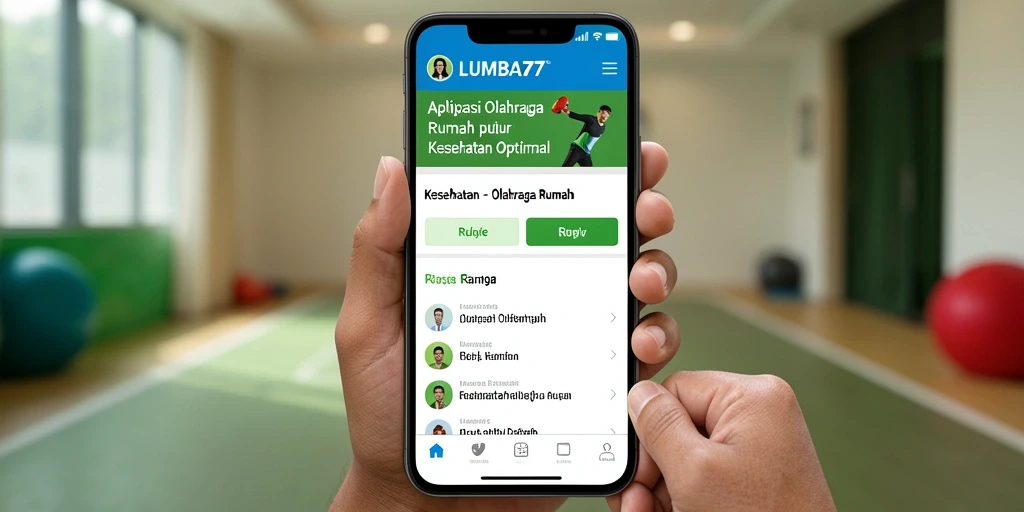 Screenshot aplikasi LUMBA77 menampilkan antarmuka yang user-friendly dan berbagai program olahraga.