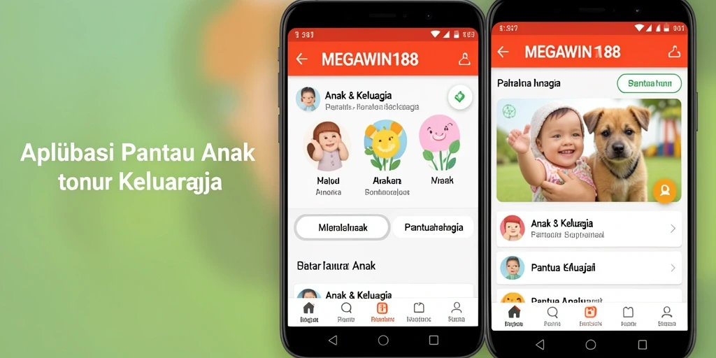 Antarmuka aplikasi MEGAWIN188 untuk memantau anak dengan mudah.
