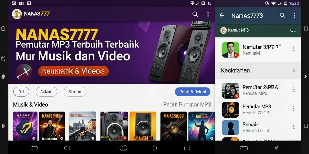Tampilan antarmuka NANAS777 yang sederhana dan fungsional untuk Pemutar MP3.