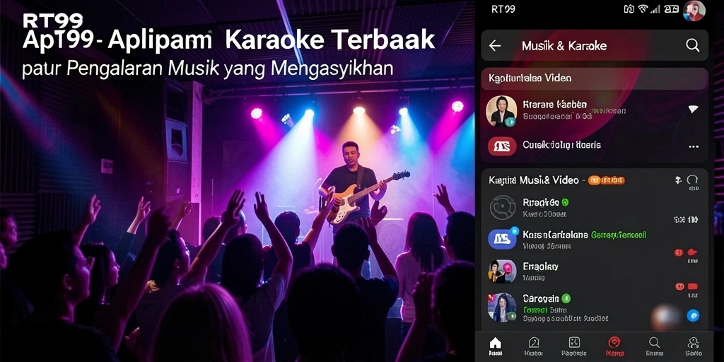 Antarmuka aplikasi RT99 yang menarik untuk Karaoke.