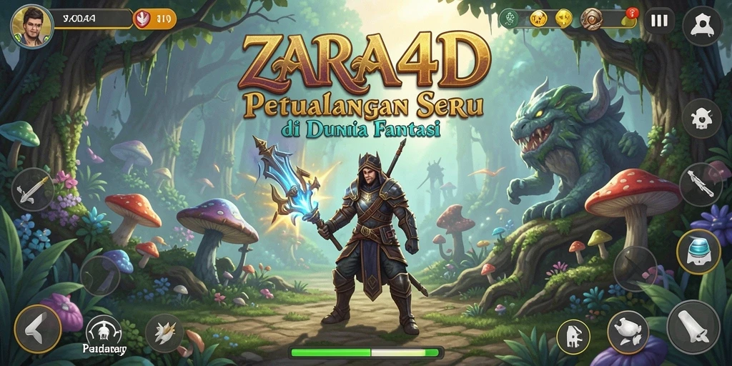 Antarmuka game petualangan ZARA4D yang menarik dan penuh warna.